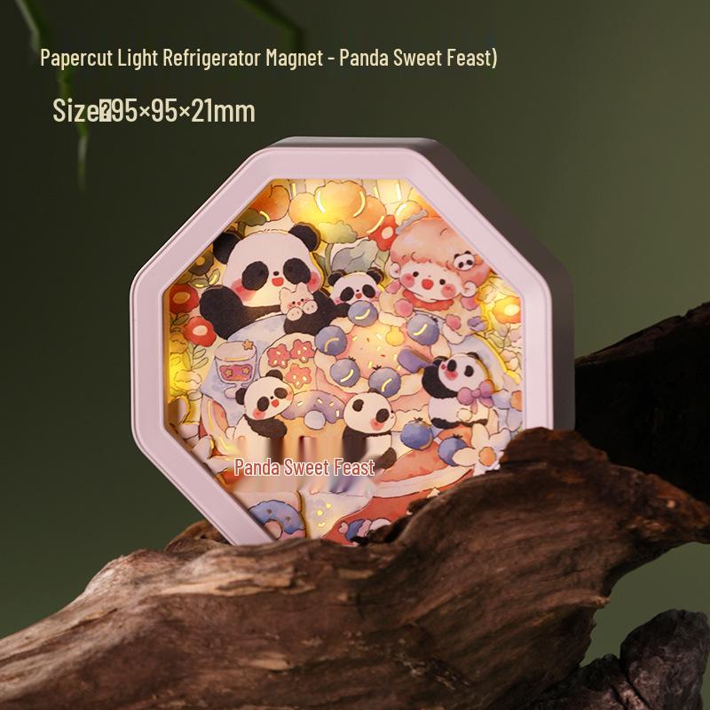 Guochao Paper Sculpture Fridge Magnet Souvenirs for Tourist Attractions