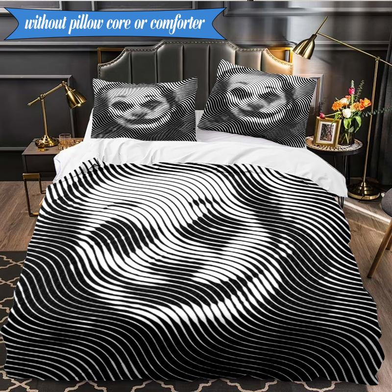 Abstract clown Pattern 3pcs K-pop music group Bedding set,Ideal for Bedroom, Dormitory,Including Duvet Cover And 2pcs Pillowcases,Fan gifts