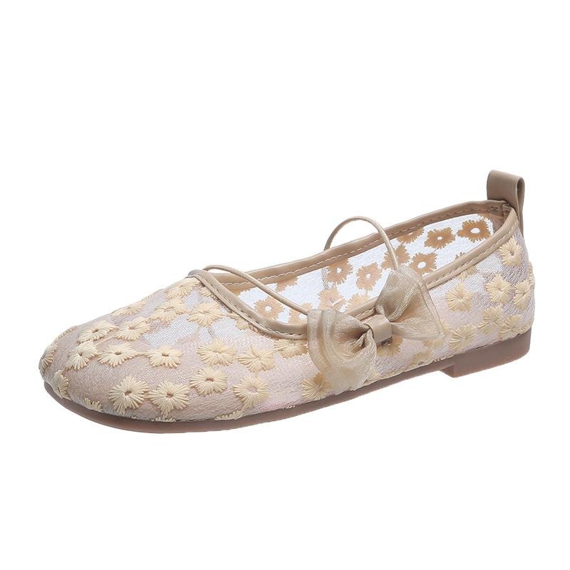 Mary Jane Sandals Summer Breathable Mesh Women's Shoes Flat-bottomed Fisherman Shoes with Skirt Baotou Shoes