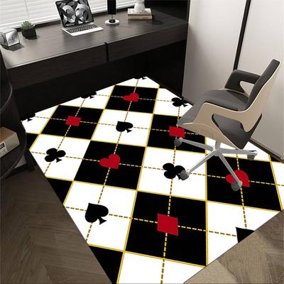 1pc Playing Cards Pattern Area Rug Soft Flannel Floor Mat for Living Room, Bedroom and Carpet, Sofa Coffee Table Floor Mat, Decorative Rug Q37