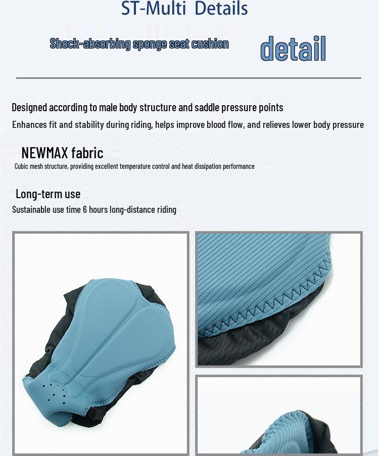 Quick-Dry Breathable Cycling Shorts with Double Arrow Cushion and Sponge Pad
