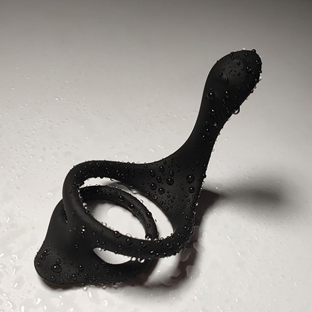 Silicone-Cock/Penis-Ring-Male-Stronger-Dual Ring-Adult-Couple-Toy-Use Lubricants
