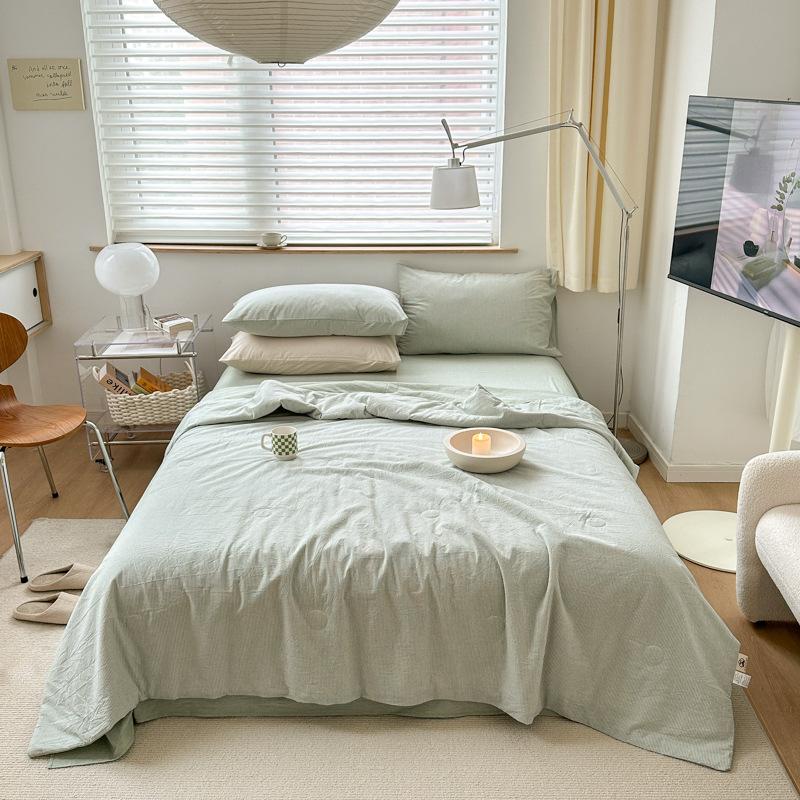Pure Cotton Non-printed Washed Cotton Summer Quilt Soy Fiber Air-conditioning Quilt