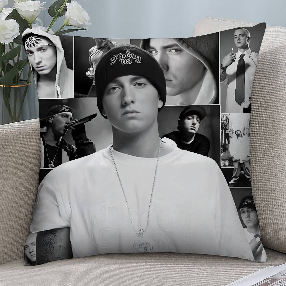 Hot Rapper E-Eminem Pillow Case Short Plush Double-sided Print Square Throw Pillow Covers Sofa Home Cushion Decor