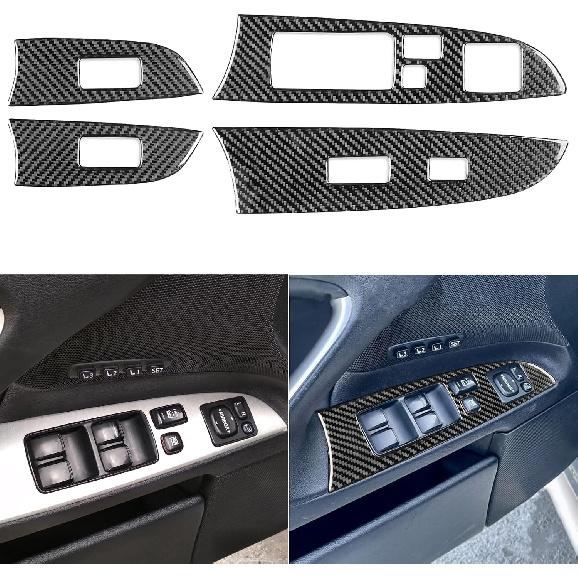 NVCNX Real Carbon Fiber Trim for Lexus Is 250 350 Accessories | for 2006-2008 2007 IS250 IS350 Interior, Door Inner Front Rear Window Lift Switch
