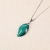 Malachite Leaf Natural Blessing Amulet Power Stone Pendant for Women [Koai]