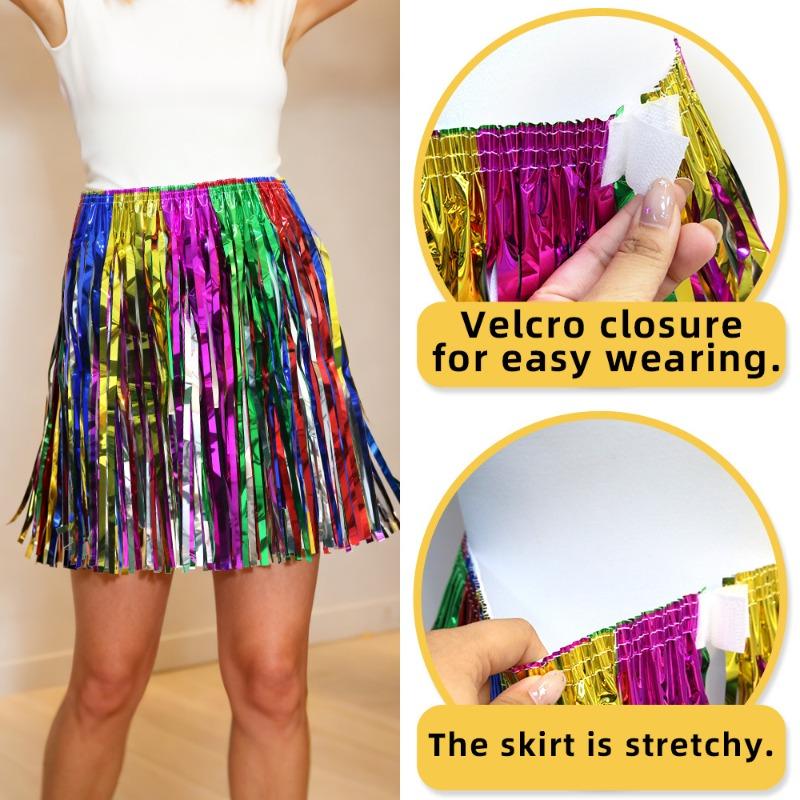 Colorful Tassel Carnival Dance Dress 40cm Performance Grass Skirt Women's Party Decoration Belt Half Skirt