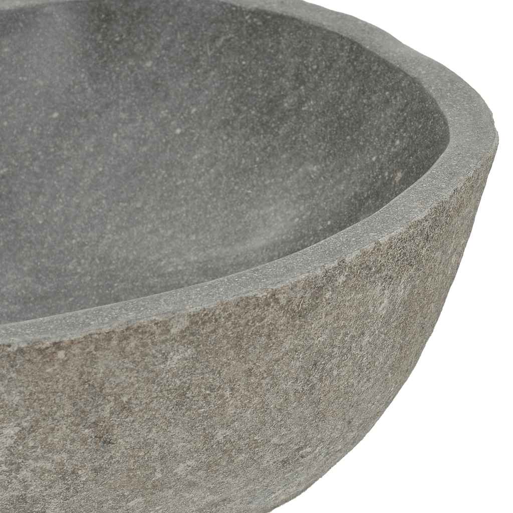 Vidaxl Umywalka Z Kamienia Rzecznego, Owalna, (37-46)X(29-36) Cm