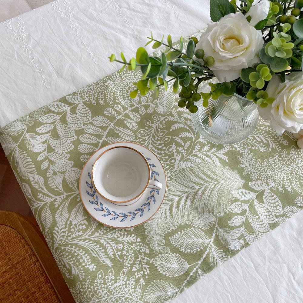 Table Flag Waterproof Plant Flower Ins Retro Dining Table Coffee Table Decorative Fabric Entrance Cabinet Cover