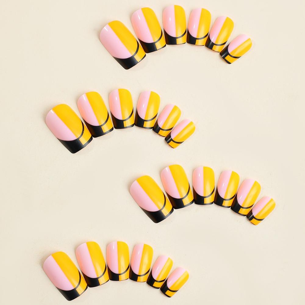 Full Cover French Fake Nails Wearable Manicure Press On Nails Detachable False Nail Women