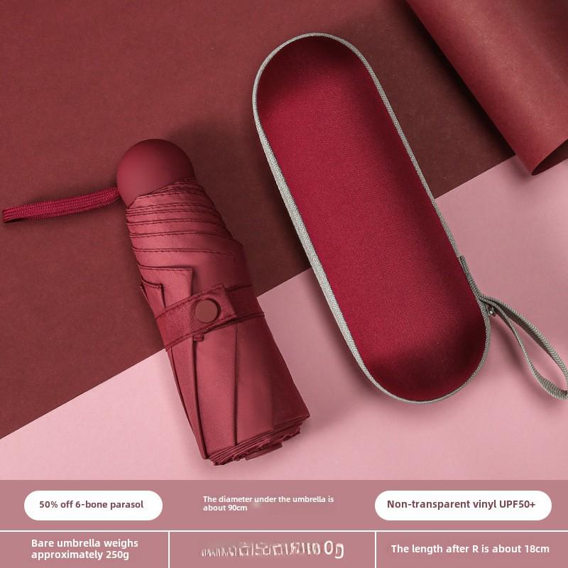 Compact Dual-Use Capsule Umbrella: Portable, Foldable, Lightweight, Sun & Rain Protection