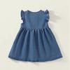 3-10 Years Kids Girls Blue Demin Dress Sleeveless Dress