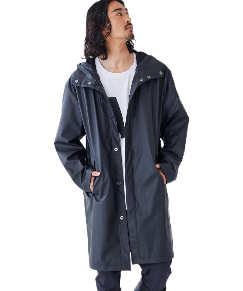 Aigle Official Waterproof Hooded Black Jacket, Long, Men's,