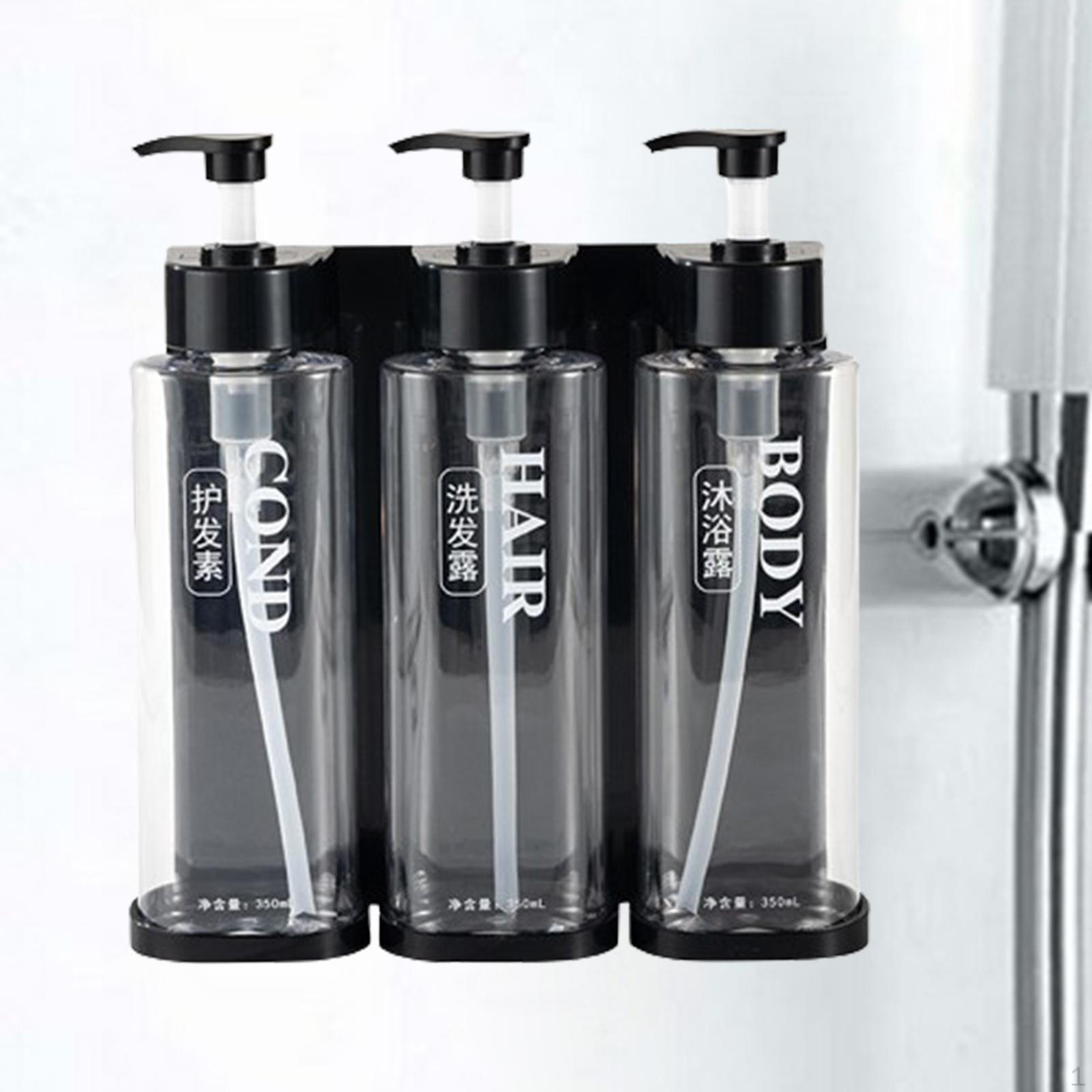 

Удобный набор бутылочек с помпой для предметов первой необходимости для душа и ванны 3 heads clear