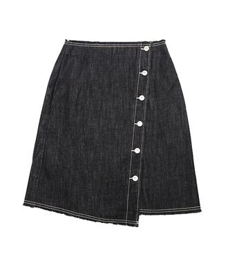Pipilapin Women'S Asymmetrical Denim Skirt Indigo / Fs0Wds03F65