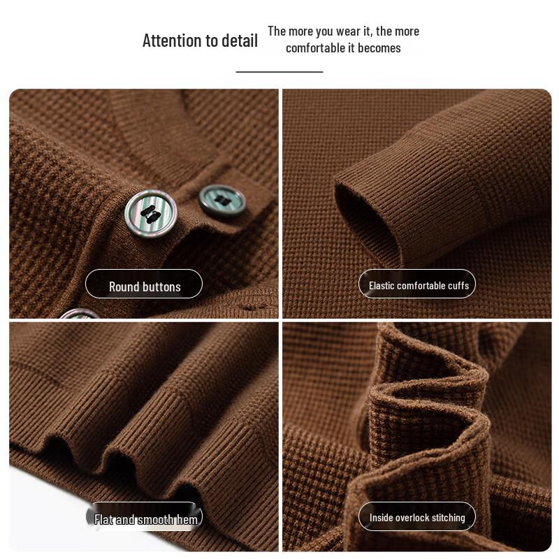 SHANSHAN Men's Business Casual Wool Blend Knit Sweater