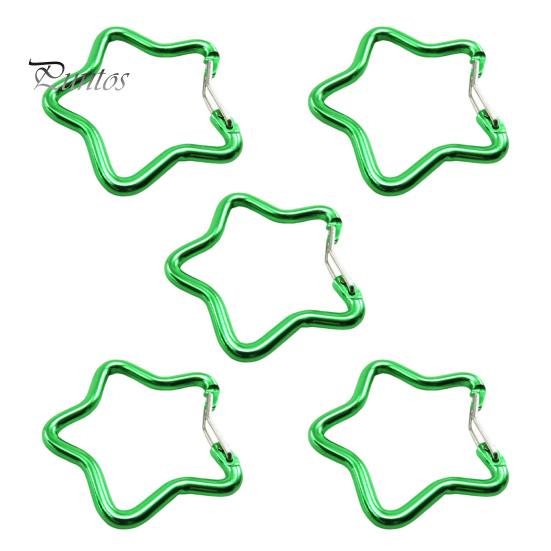 

5 шт. карабин в форме пятиконечной звезды, прочный алюминиевый сплав, портативный, легкий, для кемпинга, скалолазания, подвесная пряжка зелёный