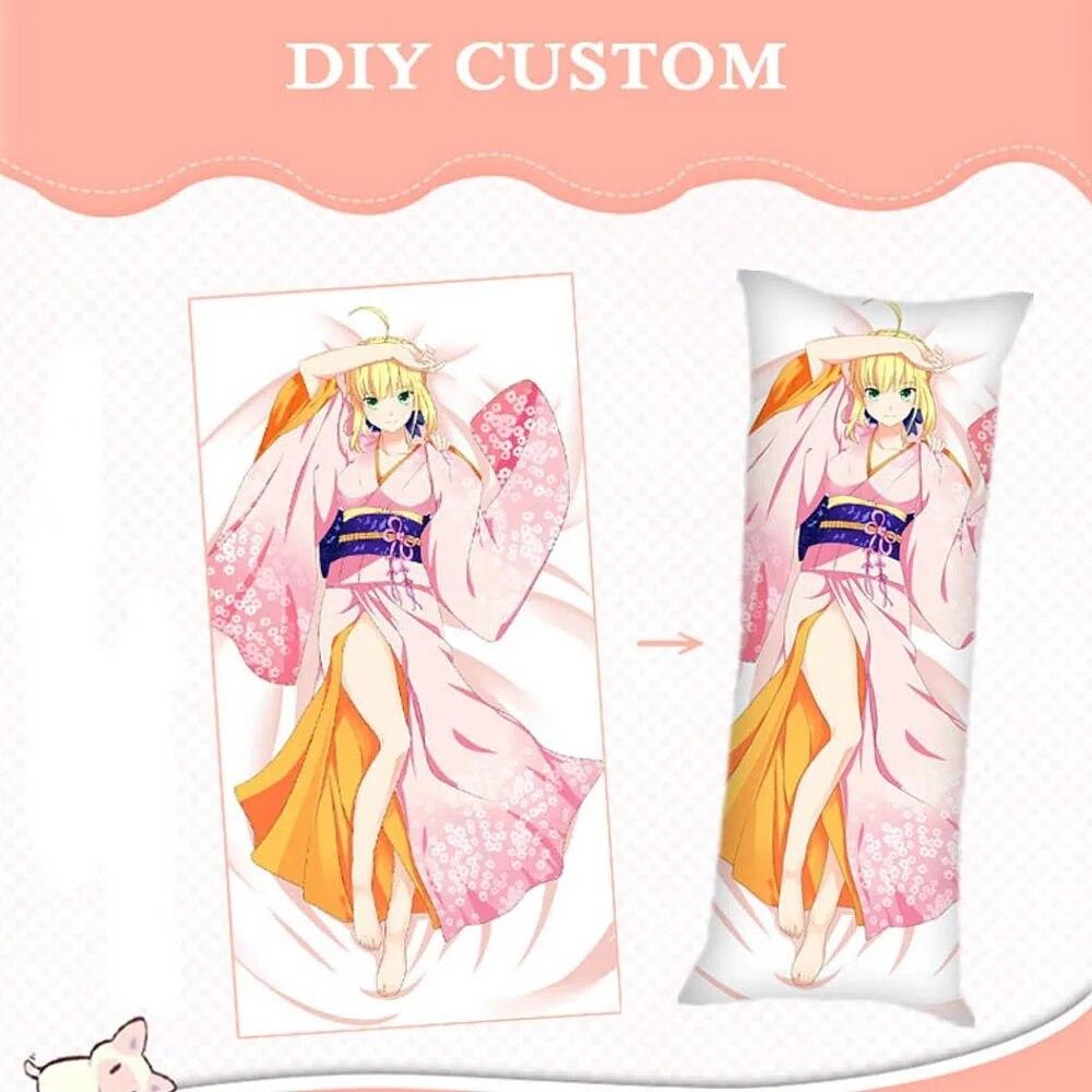 Game Genshin Impact Arataki Itto Cosplay Body Pillow Case Dakimakura Peachskin 2-Side Hugging Body Throw Cushion Pillow Case