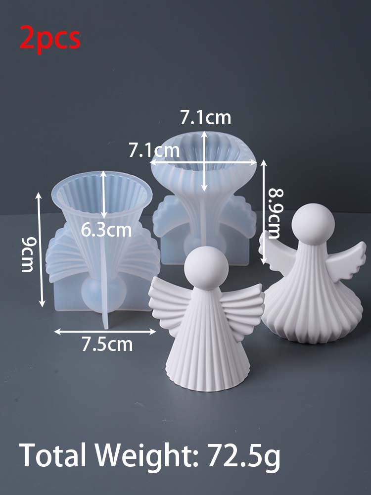 New 3D Simplicity Angel Silicone Candle Mold DIY Wing Stripe Angel Craft Gifts Making Soap Plaster Resin Casting Molds Home Deco