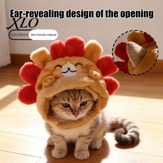 Cozy Kitten Winter Headwear Cute Hedgehog Cat Hat, Plush Pet Adjustable Fit, Hat Funny for Cats, Puppies, Small Dogs Fashion Accessories