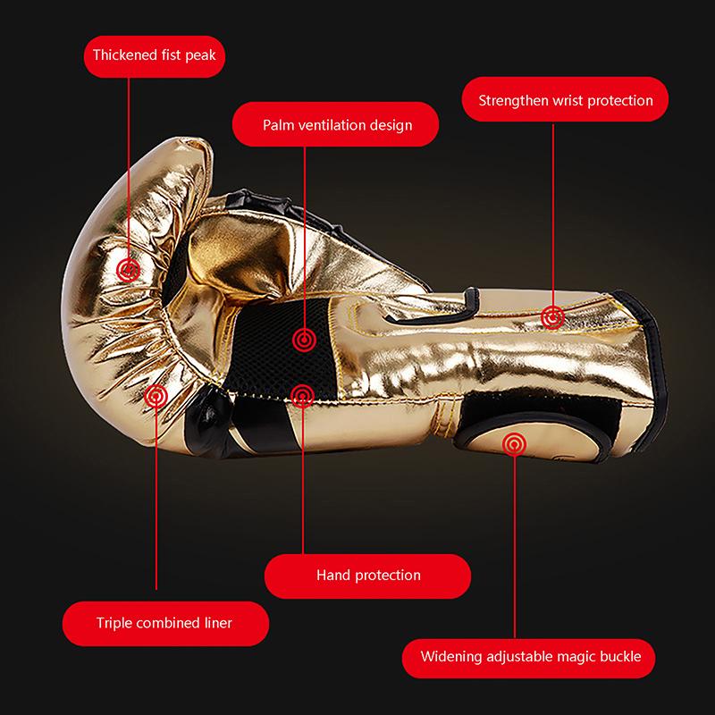 1 Pair Boxing Gloves Adults Women Men Boxing Sanda Gloves Unisex Boxing Training Exercise Leather Gloves Sports Protection Mitts