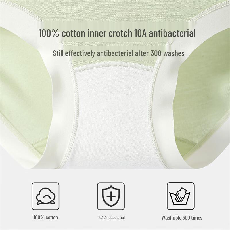 YOUNGYELL Women's Seamless Antibacterial Mid-Waist Underwear 4-Pack