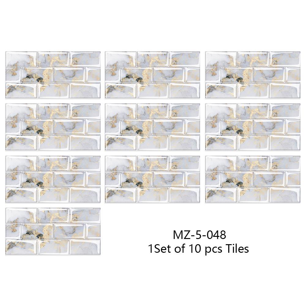 10ks 15cmX30cm DIY mramorové samolepky na zeď Imitace cihla Dekorace do ložnice Vodotěsná samolepicí tapeta na dlaždice Dekor do kuchyně