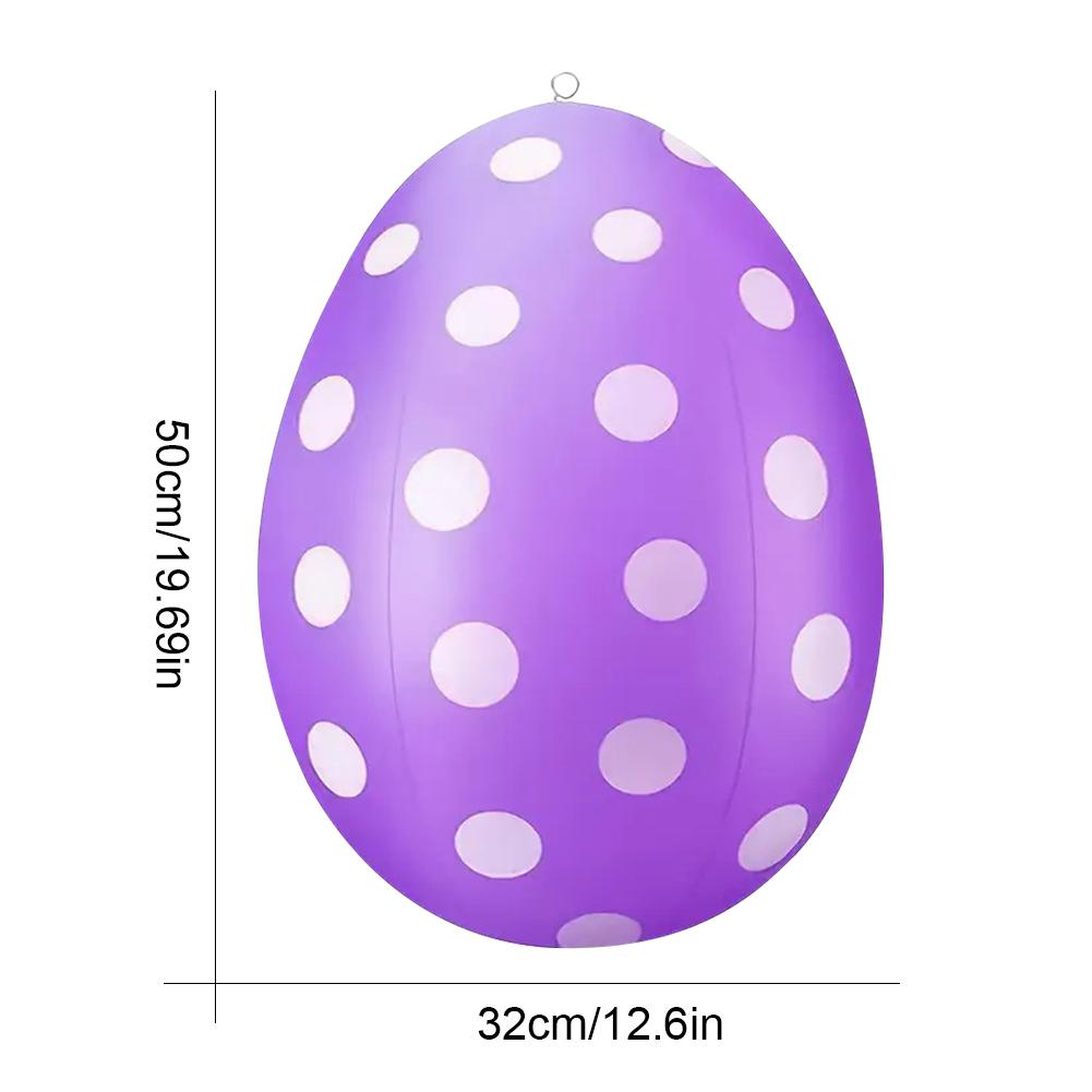 Påsk Uppblåsbart Ägg Partyballong DIY Plastäggboll Slitstark Färgglad Äggballong Utomhus Trädgård Gård Gräsmatta Dekoration