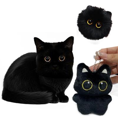 1/2pc Cute Black Cat Plush Toy Doll Small Pendant Cuddly Pillow Cushion Ins Black Cat Plush Toy Doll for Boy Girl Birthday Gifts