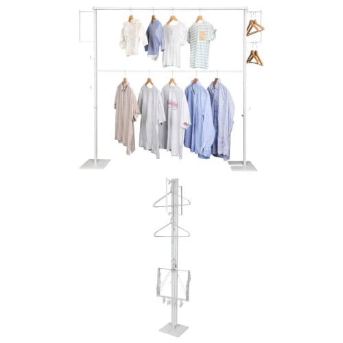 MRG Indoor Clothes Drying Tower, Foldable, Compact, 2-Tier, Large Capacity, Slim, Indoor Drying Rack, Laundry Drying Rack, Clothes Hanger Rack, Storag