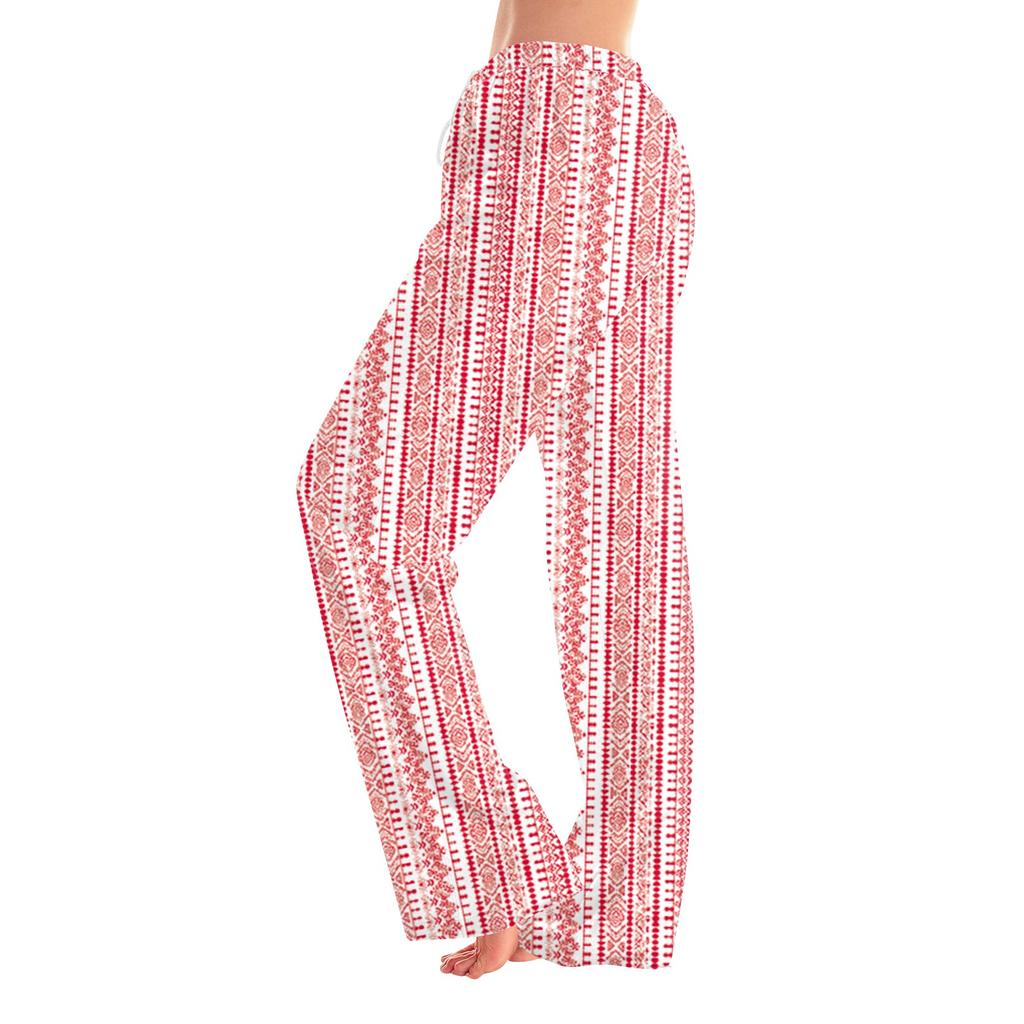 Damen Pyjamahose Nachtwäsche Lässige Hose mit Kordelzug und elastischer Taille Bequeme gerade lockere Yogahose