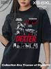 Vintage Crime Thriller Character Collage Graphic T Shirt Unisex Dark Red Poster Print Cotton Short Sleeve Oversized Streetwear