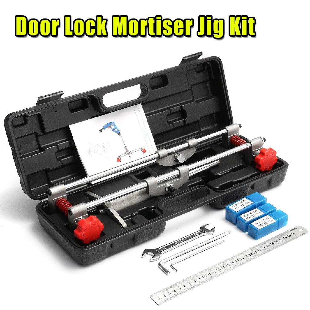 New Mortice Door Fitting Jig Lock Mortiser DBB Key JIG1 With 3 Cutters Case 8Pcs Set Tool Maintenance Set