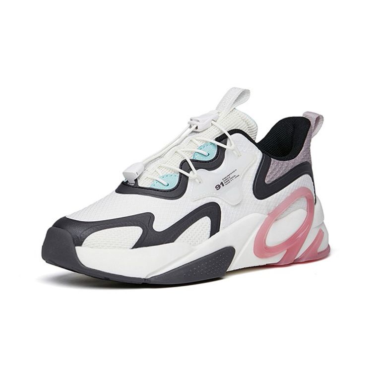 Anta Antiskid Shock Absorbing Wear Resistant Dad Shoes Kids Sneakers White Gray 322218822-3