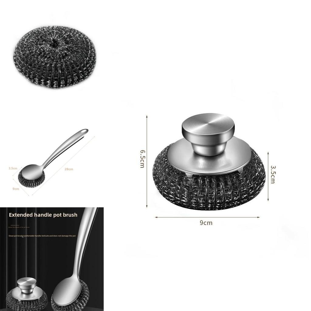 Stainless Steel Dish Scrubber Set With Handles For Deep Cleaning Kitchen Utensils