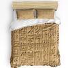 Hieroglyphische Schnitzereien Altägyptischer Tempel 3-teiliges Bettwäscheset für Doppelbett Heimtextilien Bettbezug Steppdeckenbezug Kissenbezug