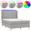 VidaXL Bed Slatted Base with Mattress and LEDs, Upholstered Bed, Double Bed, Adult Bed for Interior Bedroom, 3138877