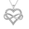 Elegant Infinity Love Heart Necklace with Rhinestone Clavicle Chain for Women