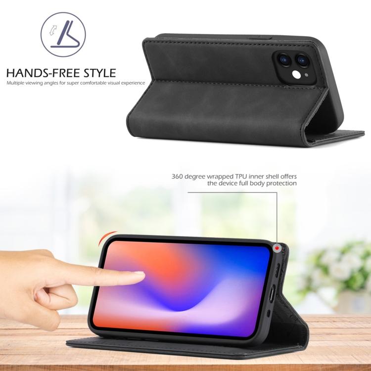 Per iPhone 12 mini LC.IMEEKE Magnetismo Forte Ultra-sottile Custodia a Flip Orizzontale Antiurto in TPU Opaco + Pelle PU con Supporto e Slot per Schede e Portafoglio