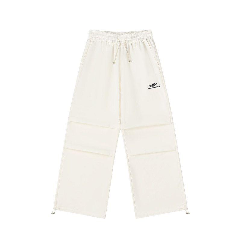 

Harshandcruel CityWalk Athleisure Basic All-Matching Wide Leg Paratrooper Pants Casual Pants White X L
