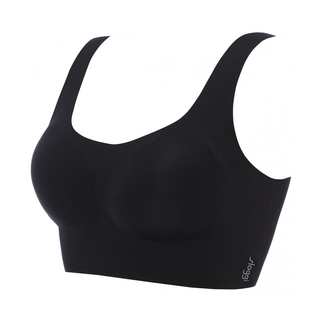 Triumph Sloggi Zero Feel 0004 Size L Half-Top Underwear, Women's Wire-Free Bra, (Black),
