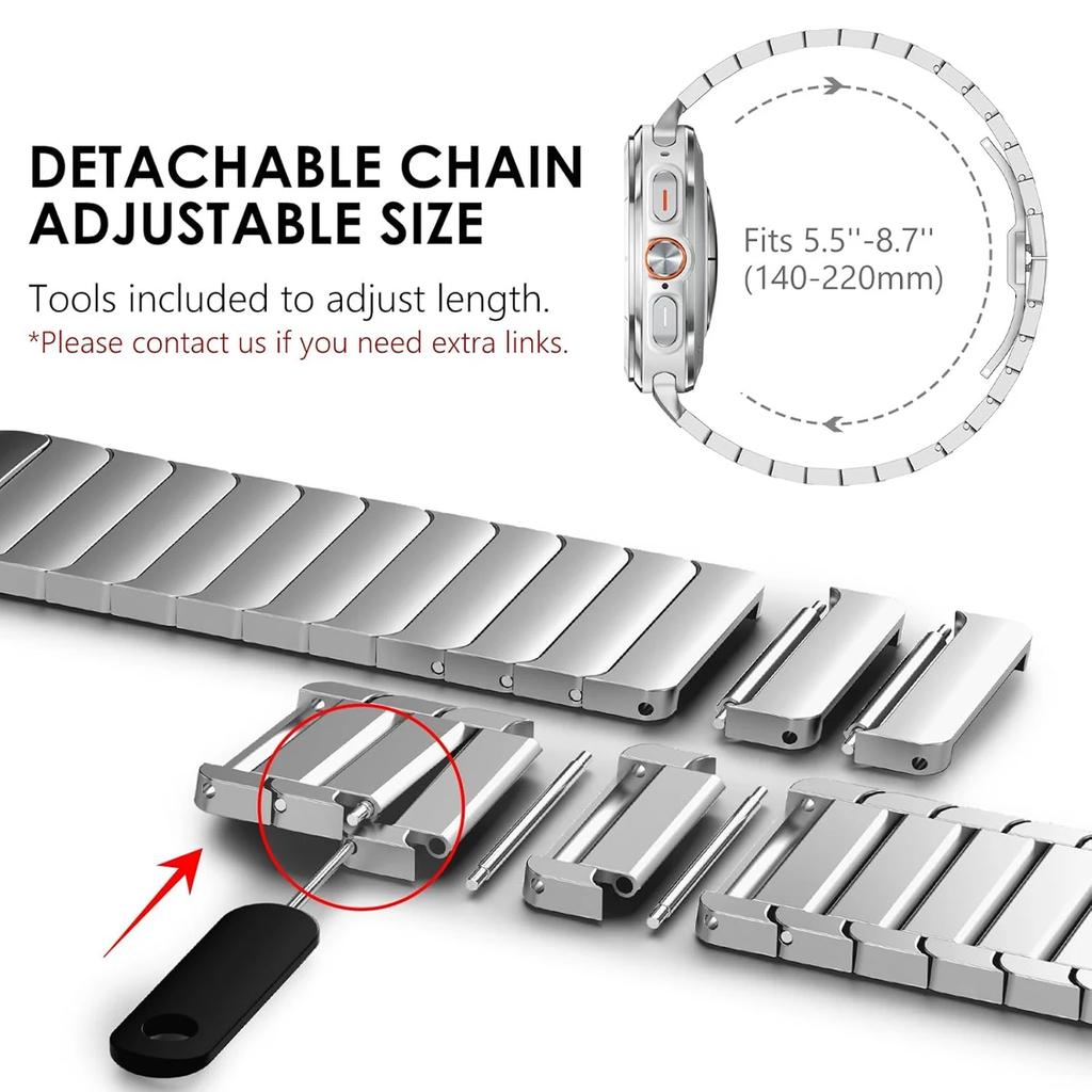 Titan Metallarmband für Samsung Galaxy Watch 8 40/44mm 8Classic 46mm Armband für Galaxy Watch Ultra 47mm Armband