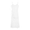 French Lace V-neck Suspender Dress Women's Summer Vacation Irregular Skirt White Beautiful Waist Mid-length Dress