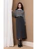 Fulan 2025 Winter Knit Slit Midi Skirt D404QZ101Q00D