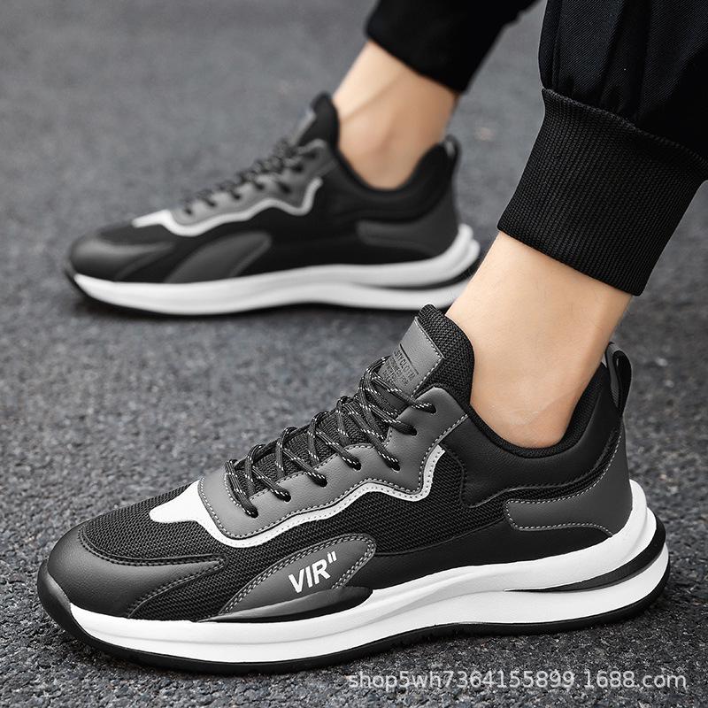 

Новые мужские летние дышащие кроссовки для спорта и отдыха с увеличением высоты Size 39 чёрный