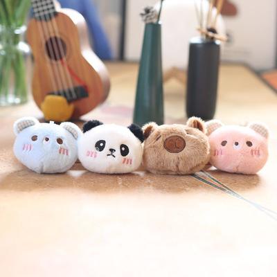 Carino Carino Testa di Orso Piccolo Ciondolo Peluche Giocattolo Bambola Capibara Piccolo Panda Decorazione da Appendere per Borsa Portachiavi