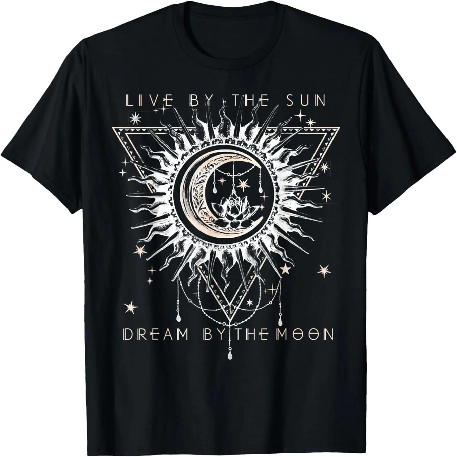 Live By The Sun Dream By The Moon Boho T-Shirt S