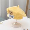 Λουλούδι Baby Beret Καπέλο Χειμερινό Ζεστό πλεκτό καπέλο Beanie για βρέφη κοριτσάκια Κορεάτικη Πριγκίπισσα νηπίων Καλλιτέχνης Μονόχρωμα καπέλα ζωγραφικής