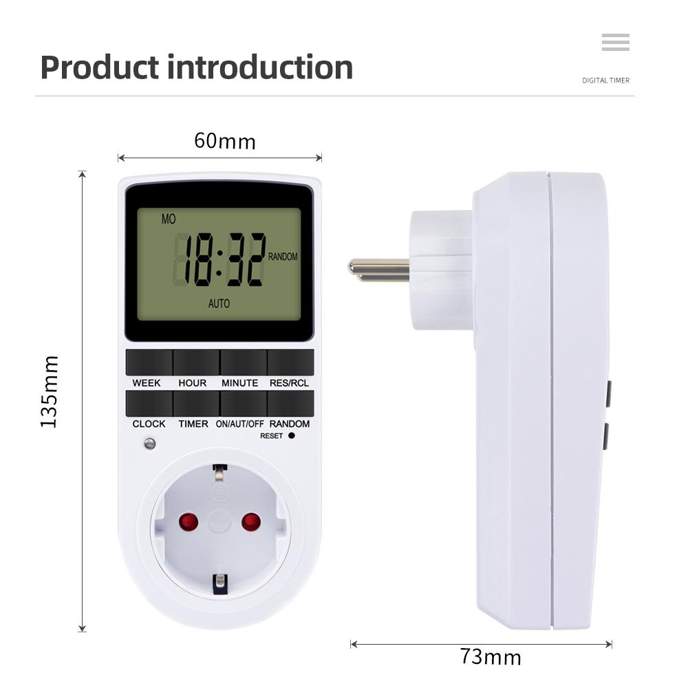 Electronic Timer Socket LCD Digital Timer Switch EU FR US UK AU Plug Timers 7Day 12/24 Hour Programmable Control Timing Outlet