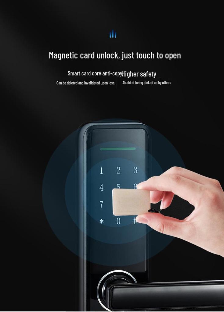 Smart Fingerprint & Password Lock for Wooden Doors - Perfect for Bedrooms, Apartments, and Hotels